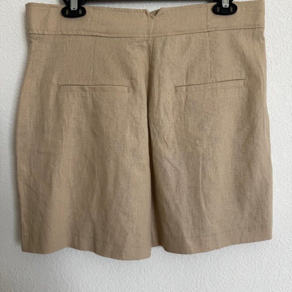 Jason Wu | NWT Khaki Colored Linen Blend High-Waisted Shorts size 12 - Picture 8 of 12